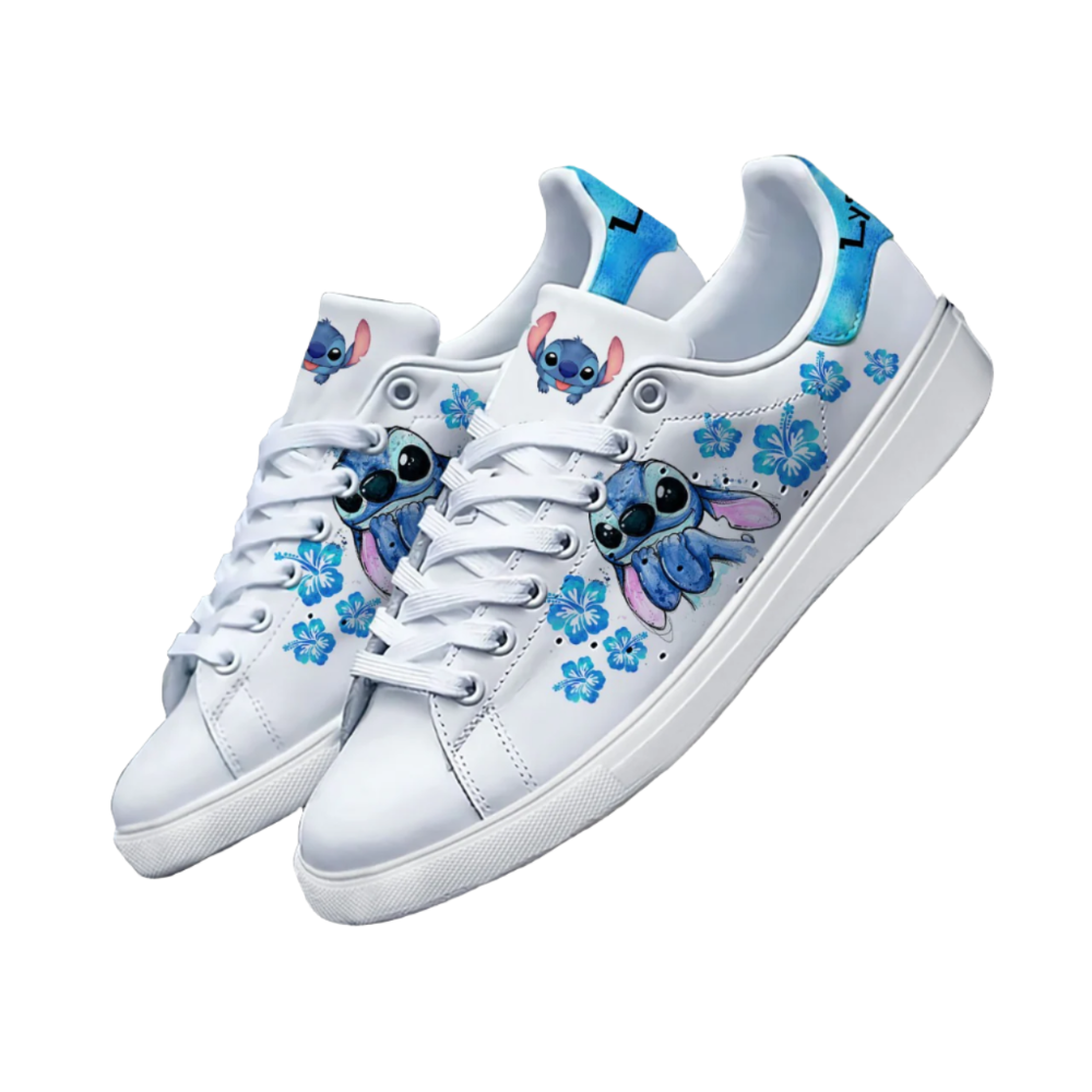 Custom Name Stitch Floral Casual Sneakers-Comfy Garden Clogs