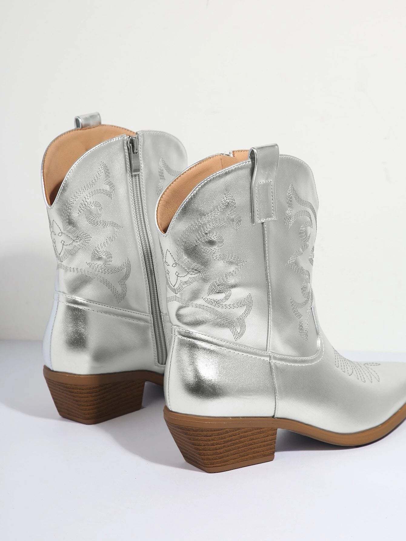 Embroidery Mid Calf Boots-Comfy Garden Clogs