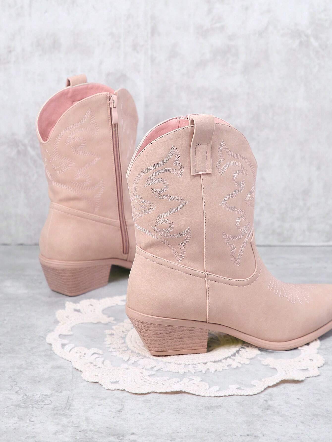 Embroidery Mid Calf Boots-Comfy Garden Clogs