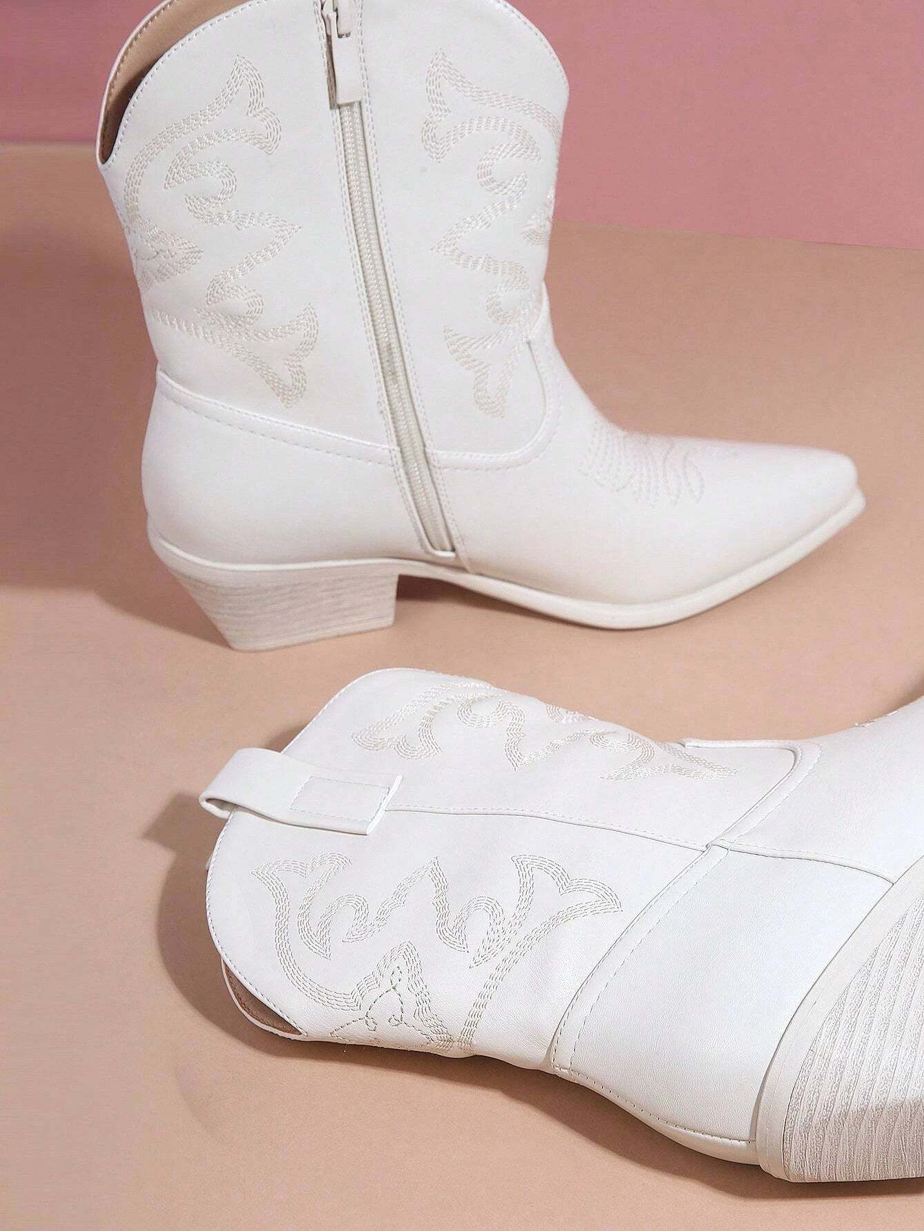 Embroidery Mid Calf Boots-Comfy Garden Clogs