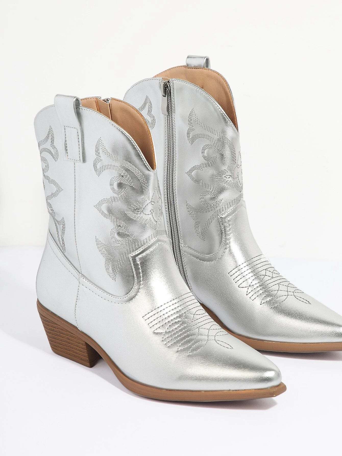 Embroidery Mid Calf Boots-Comfy Garden Clogs