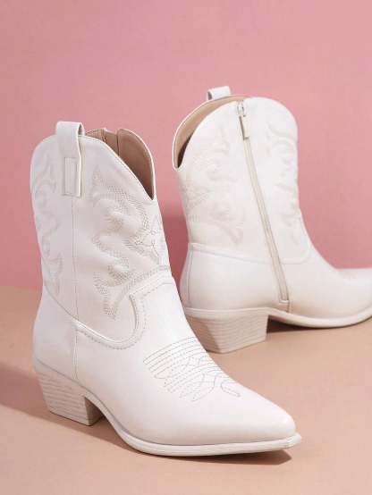 Embroidery Mid Calf Boots-Comfy Garden Clogs