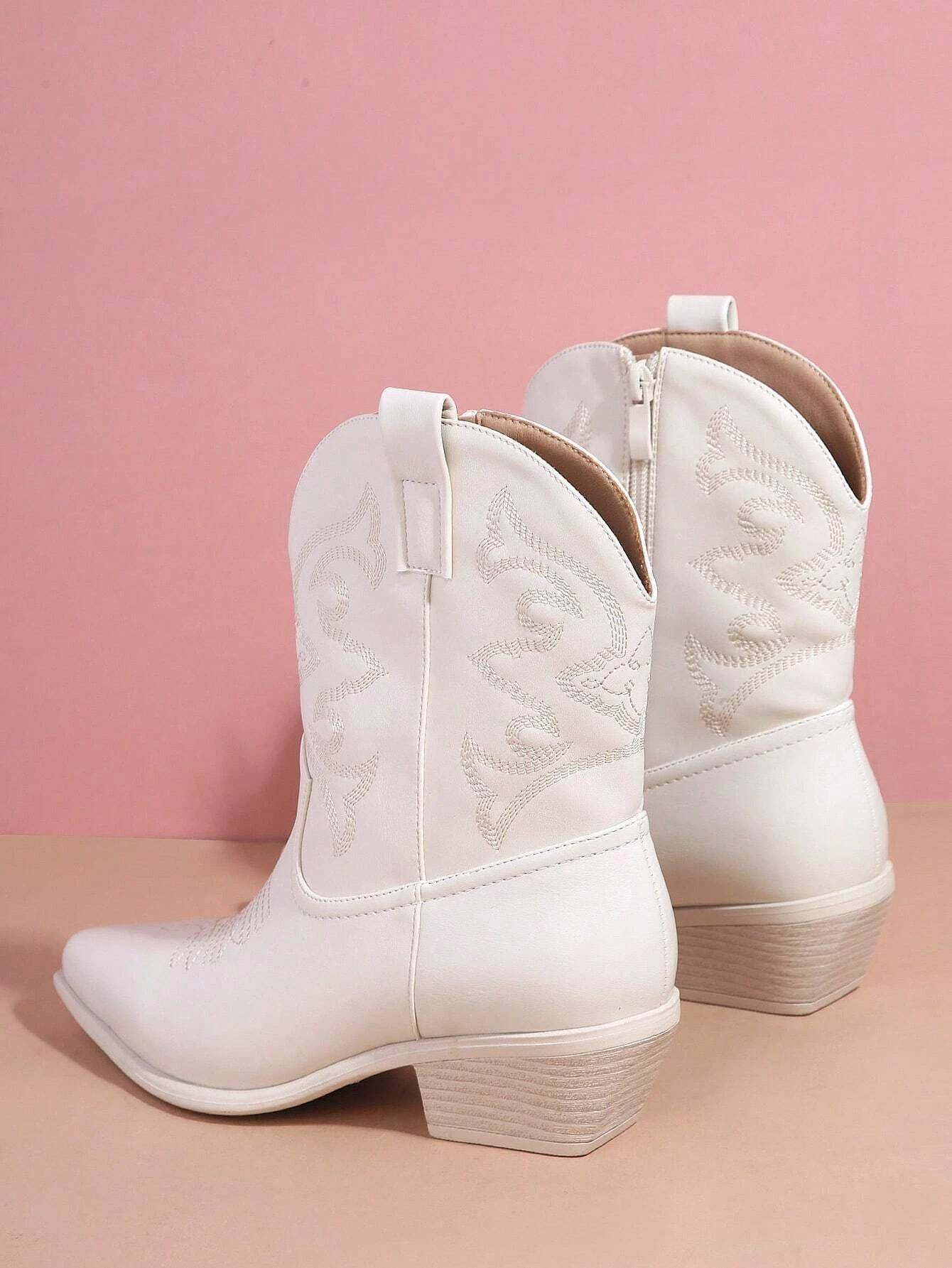 Embroidery Mid Calf Boots-Comfy Garden Clogs