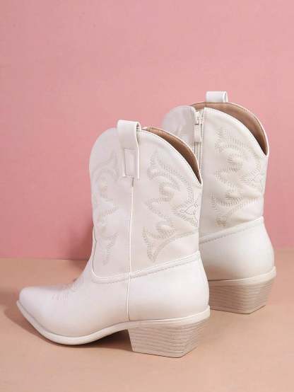 Embroidery Mid Calf Boots-Comfy Garden Clogs