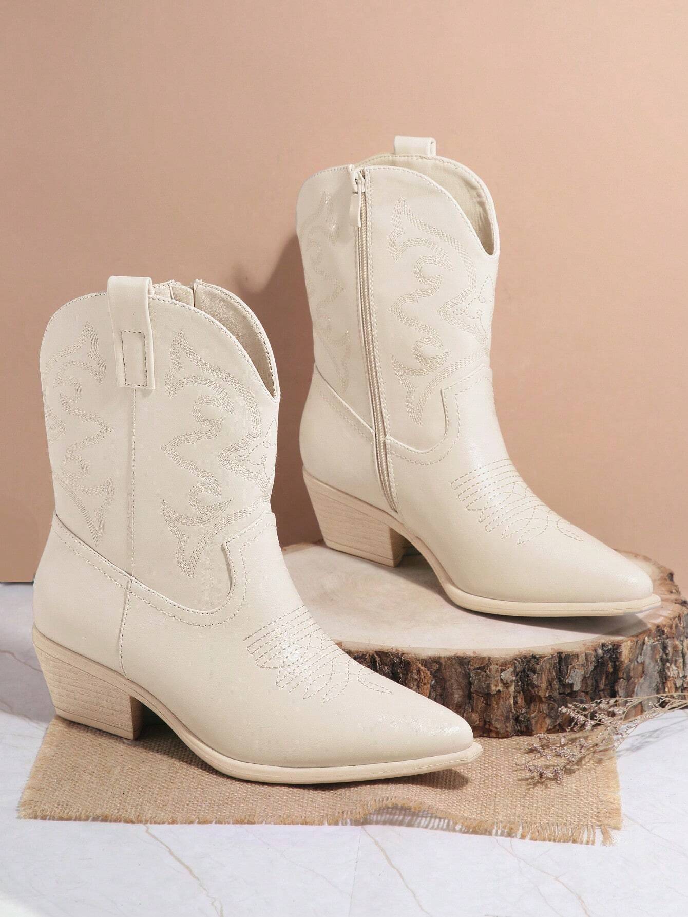 Embroidery Mid Calf Boots-Comfy Garden Clogs