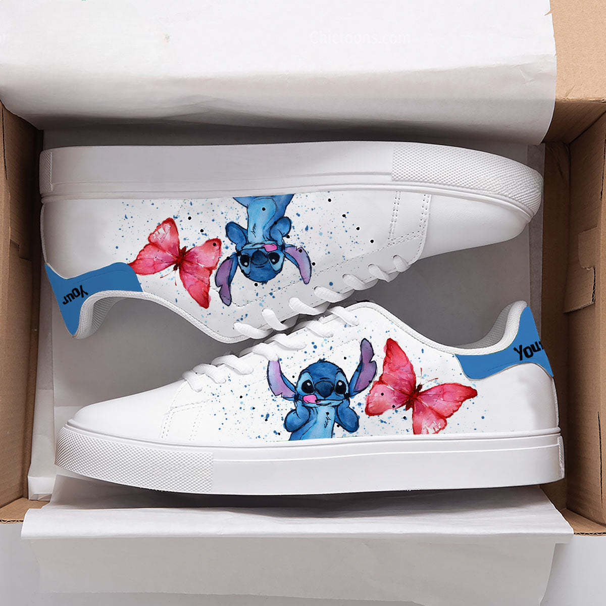 Custom Name Stitch Butterfly Pattern Sneakers-Comfy Garden Clogs