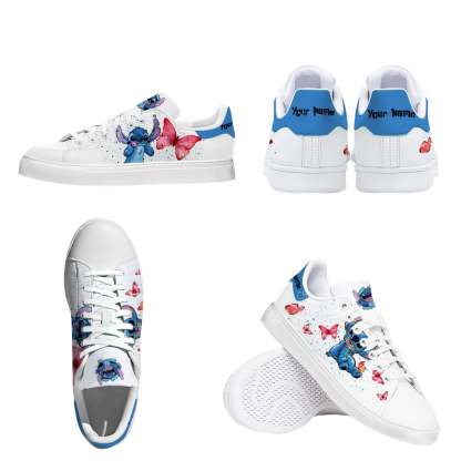 Custom Name Stitch Butterfly Pattern Sneakers-Comfy Garden Clogs