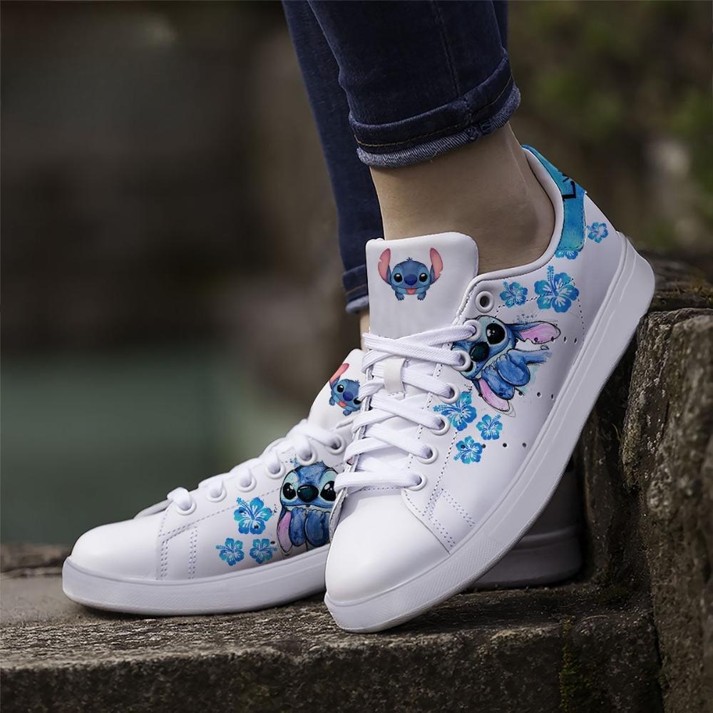 Custom Name Stitch Floral Casual Sneakers-Comfy Garden Clogs