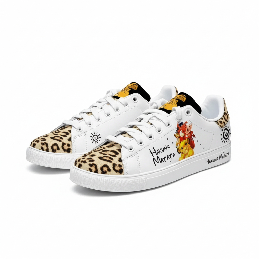 Lion King Leopard Pattern Skate Casual Sneakers