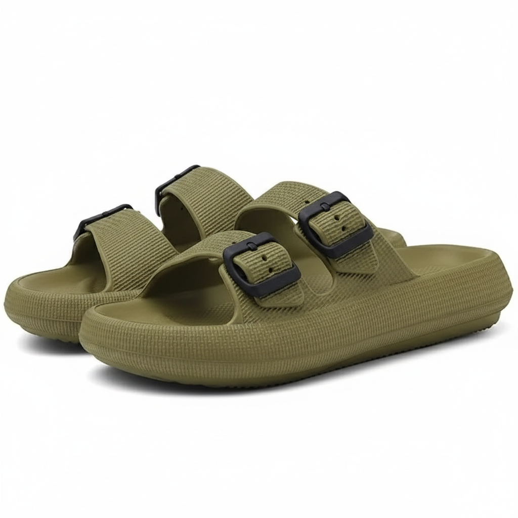 Unisex Comfy Craft Adjustable Dual Buckle Sandals