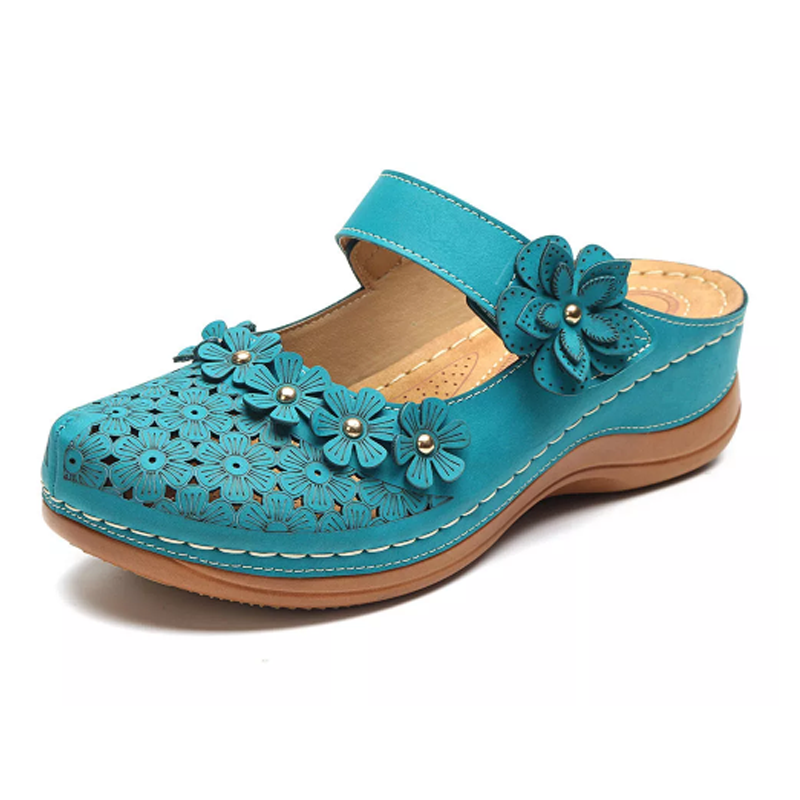 Comfy Floral Slip On Wedge Sandal-Comfy Garden Clogs