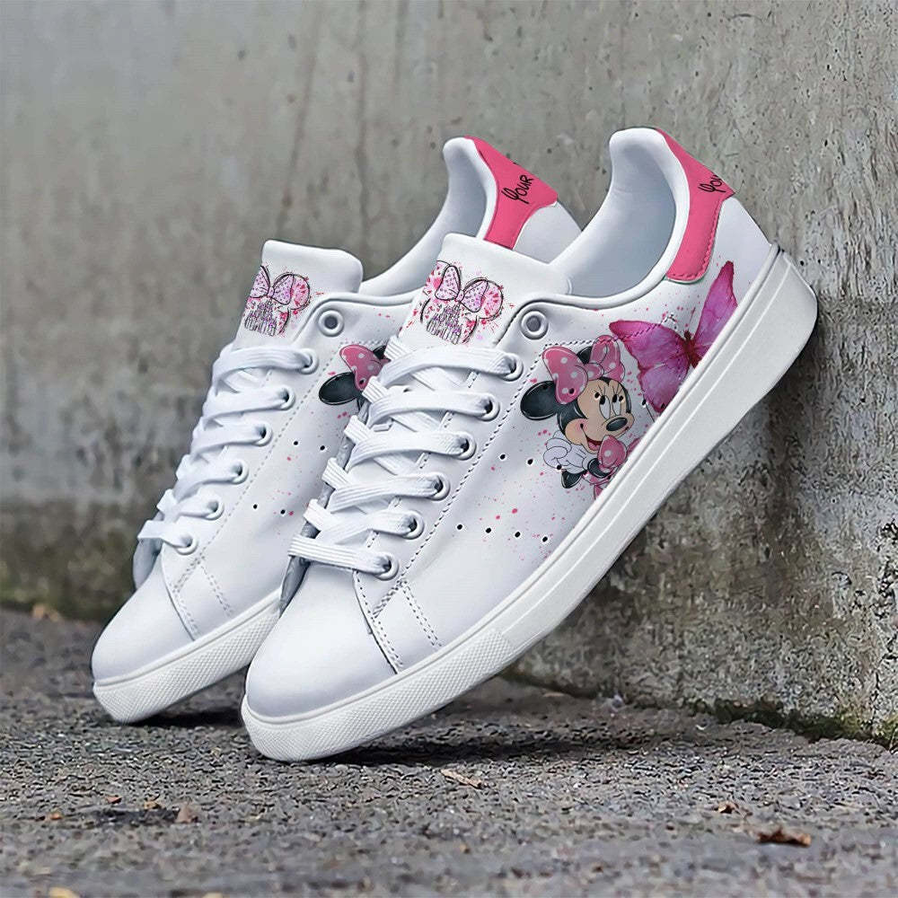 Custom Name Minnie Mouse Butterfly Pattern Casual Shoes-Comfy Garden Clogs