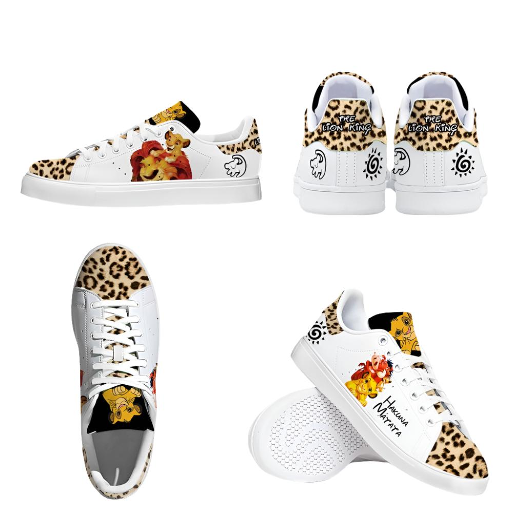 Lion King Leopard Pattern Skate Casual Sneakers-Comfy Garden Clogs