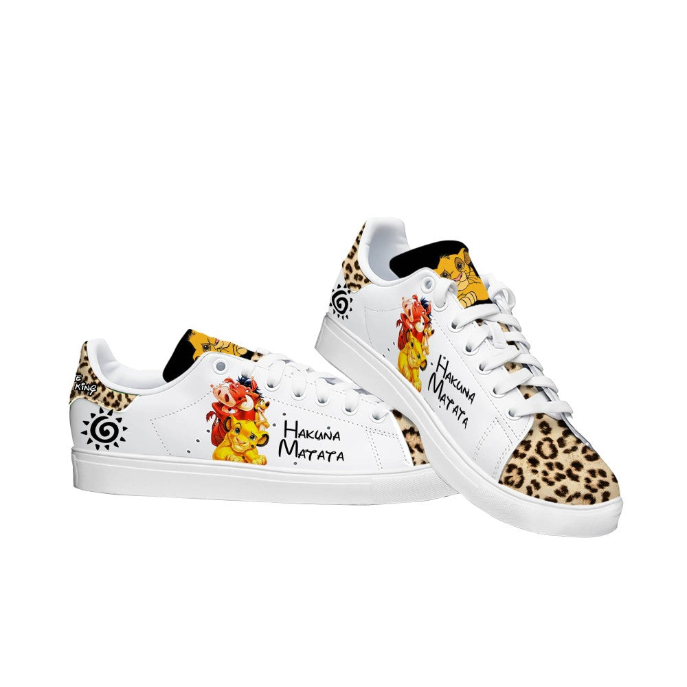 Lion King Leopard Pattern Skate Casual Sneakers-Comfy Garden Clogs
