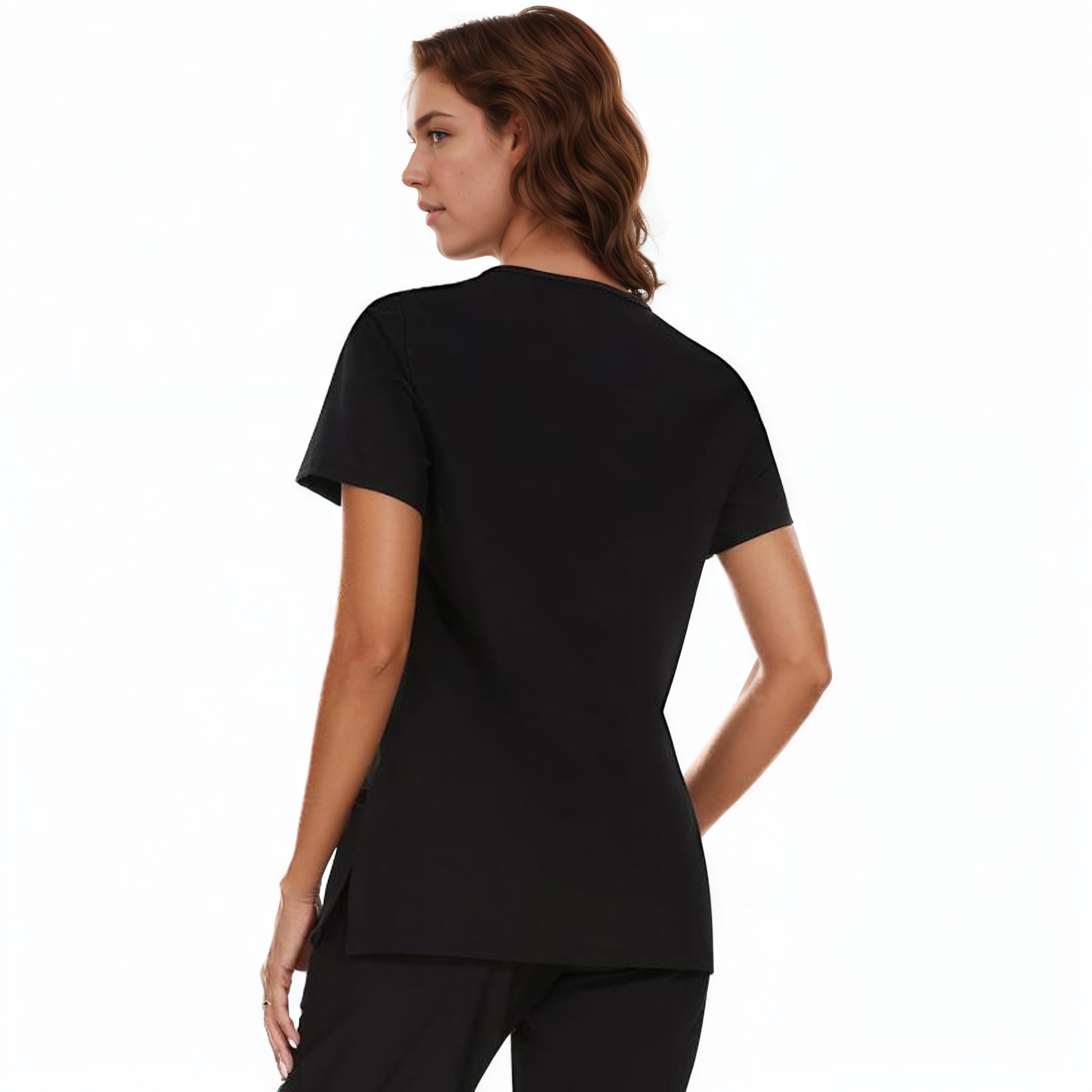 Soft Stretch Scrubs Tops With 3 Pockets