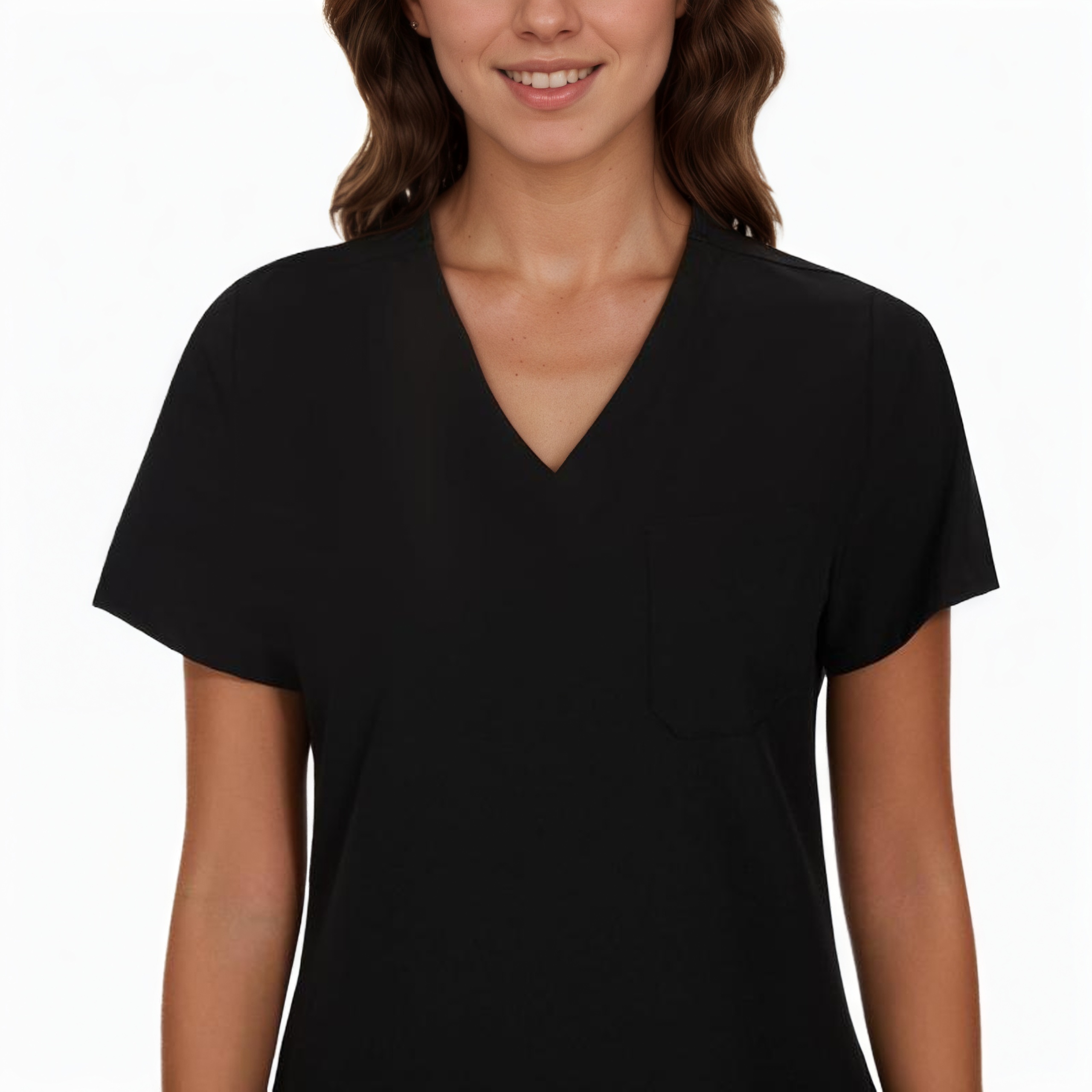 Soft Stretch Scrubs Tops With 3 Pockets