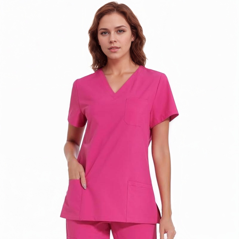 Soft Stretch Scrubs Tops With 3 Pockets