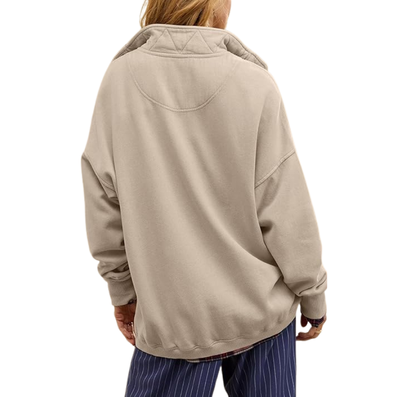 Sweatshirt For Women Oversized Casual Long Sleeve Button Henley Neck Pullover Tops Fashion Outfits Clothes