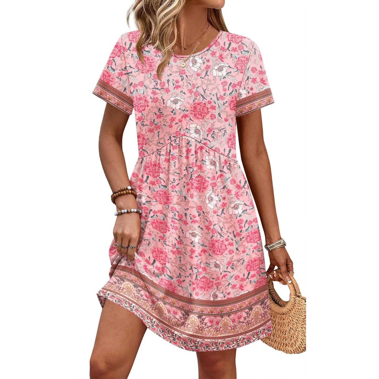 Casual Spring Empire Maternity Short Sleeve Dress For Women