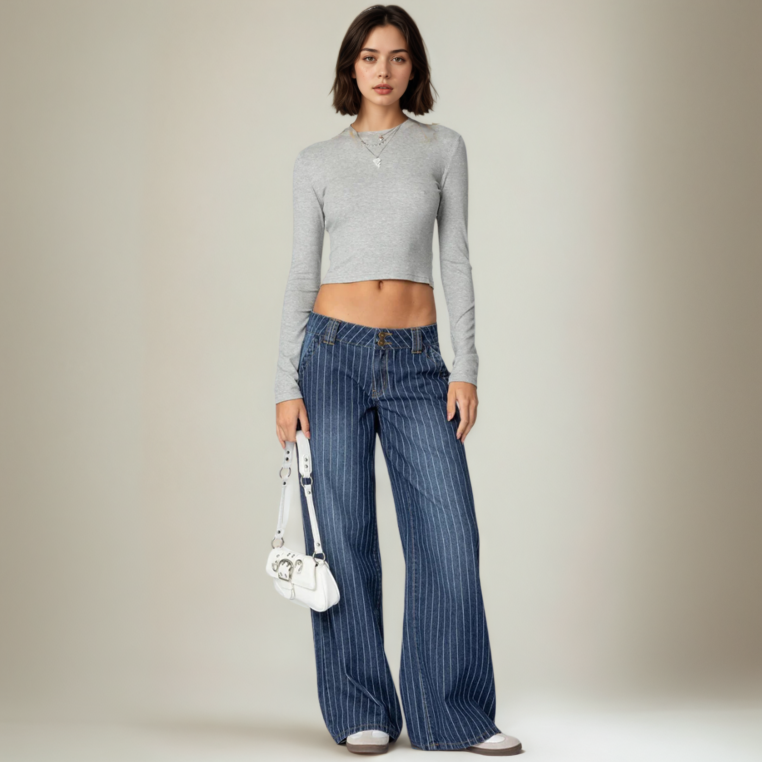 Low Rise Flared Jeans Stylish Stretch Denim with Retro Fit