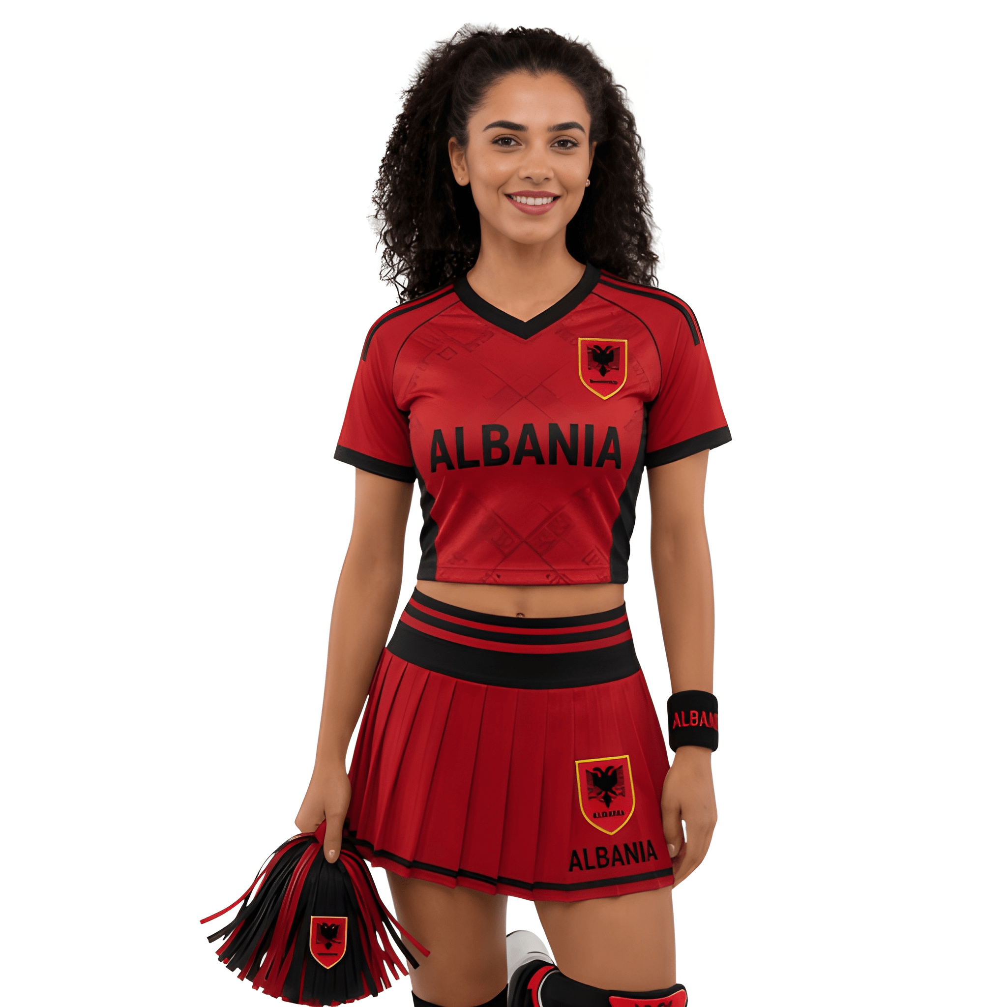 FIFA 2026 Albania Football Themed Two Piece Skirt Set For Women