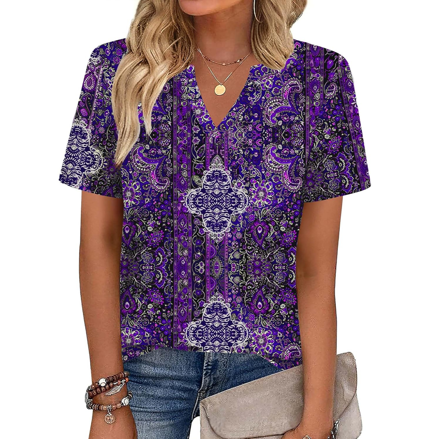 Casual Short Sleeve Tee Shirt Top For Women