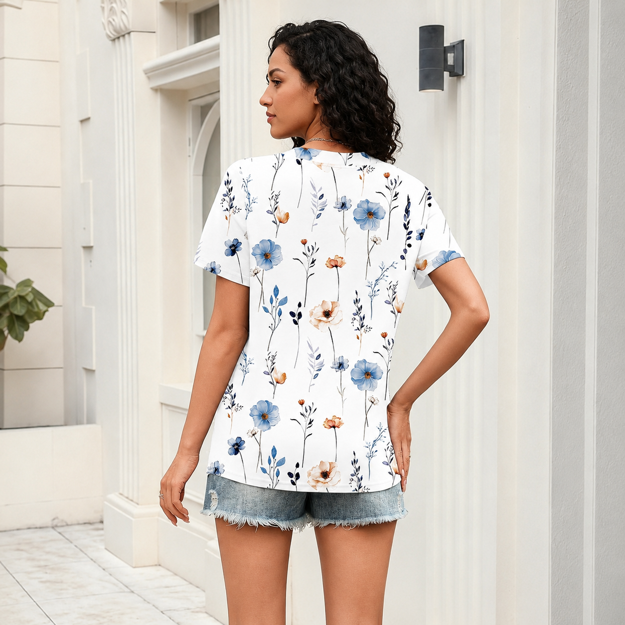 Casual Short Sleeve Tee Shirt Top For Women