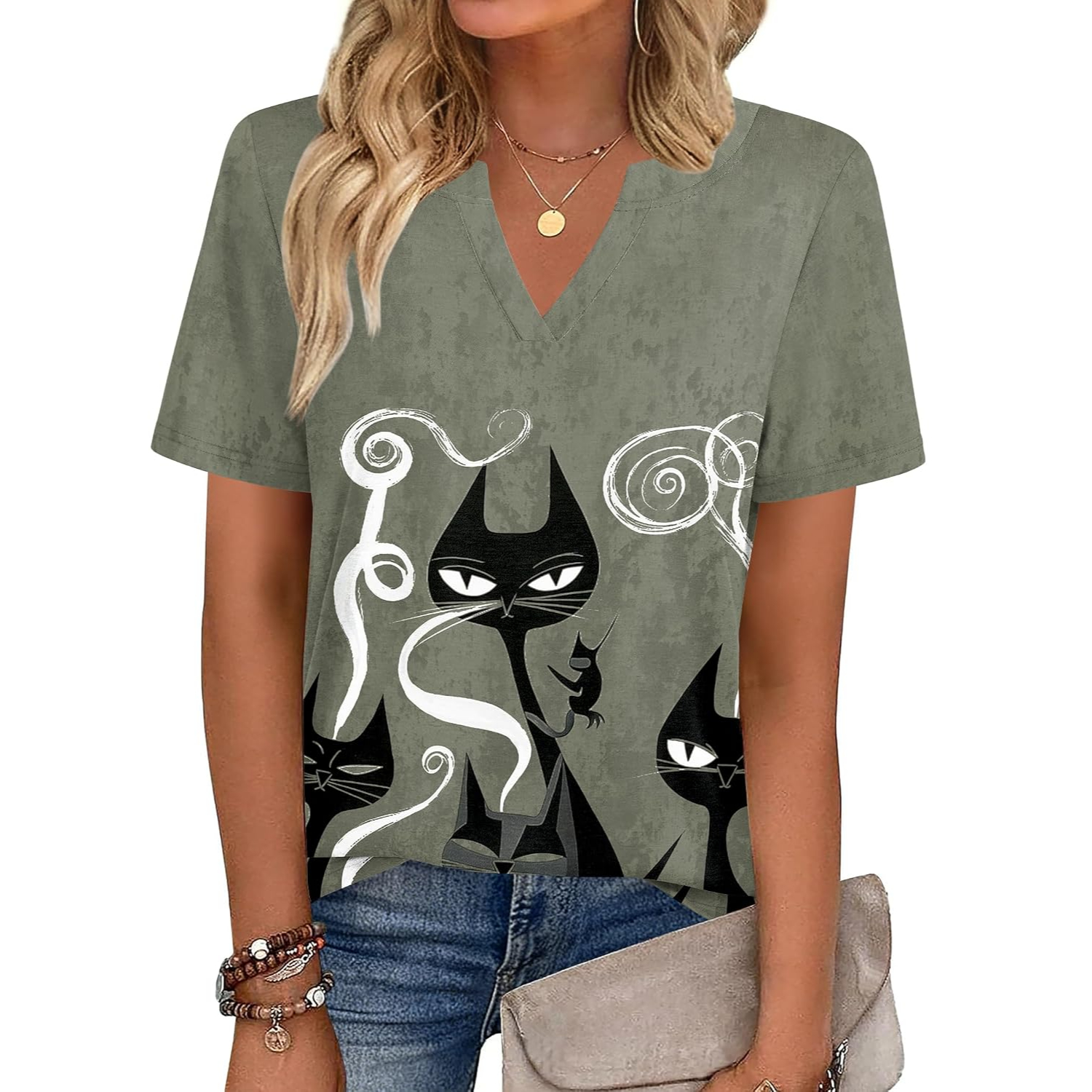 Casual Short Sleeve Tee Shirt Top For Women