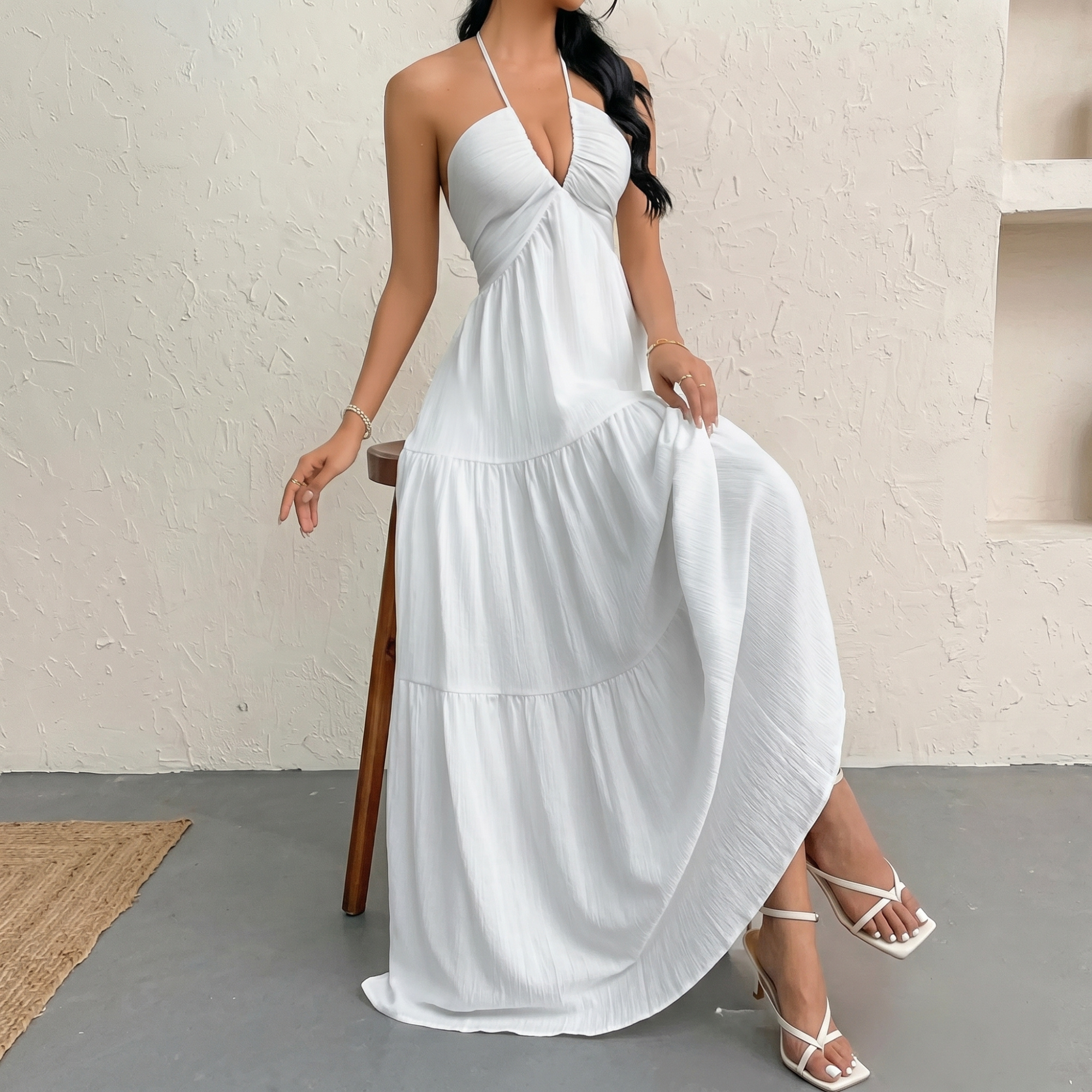 Casual Basic Loose Fit Sleeveless Dress 