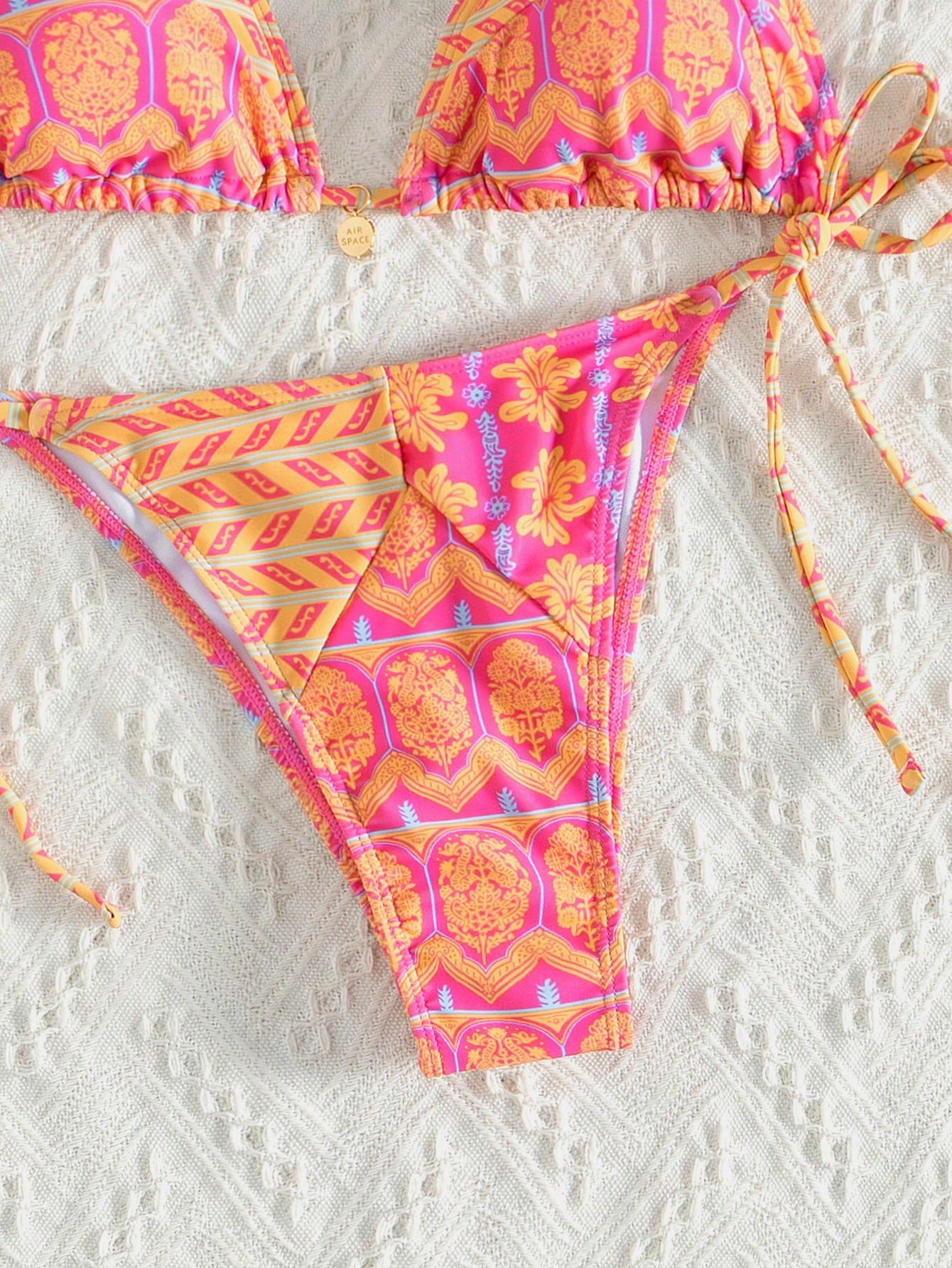 Paisley Print Tie Up Bikini Set