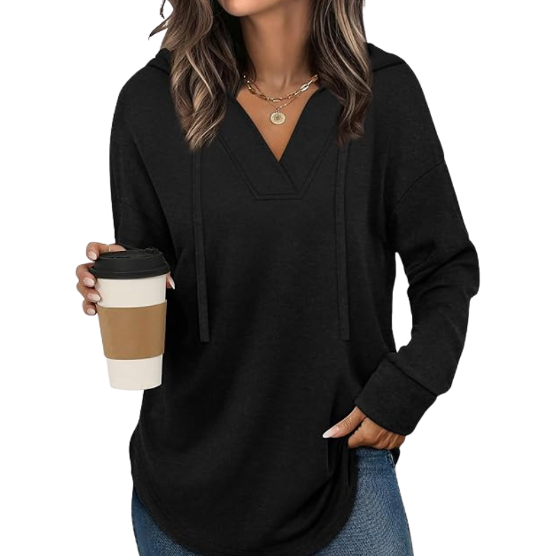 Hoodies For Women Trendy Fall Fashion V Neck Oversized Sweatshirt