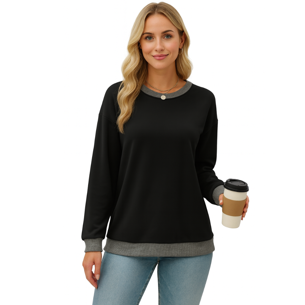 Women Crewneck Sweatshirts Long Sleeve Loose Fit Tops