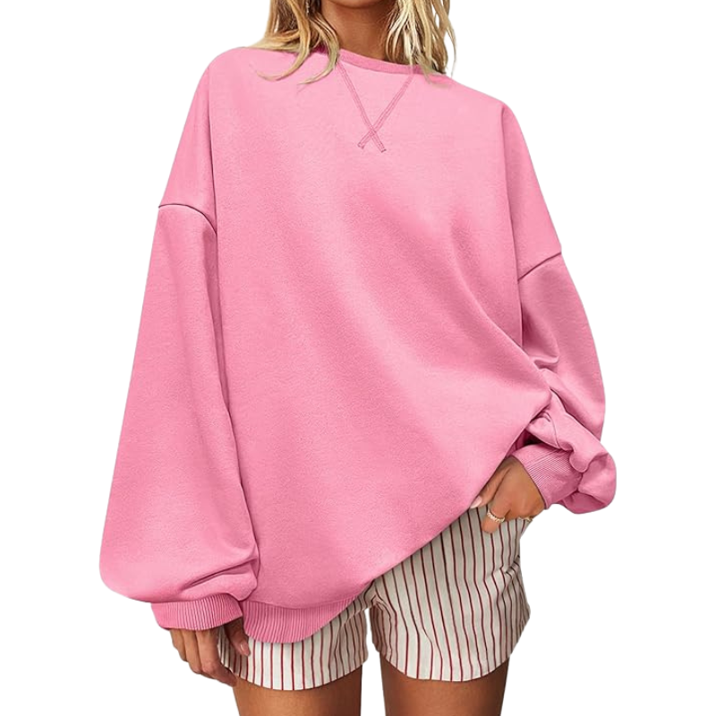 Women Oversized Striped Crewneck Sweatshirt Long Sleeve