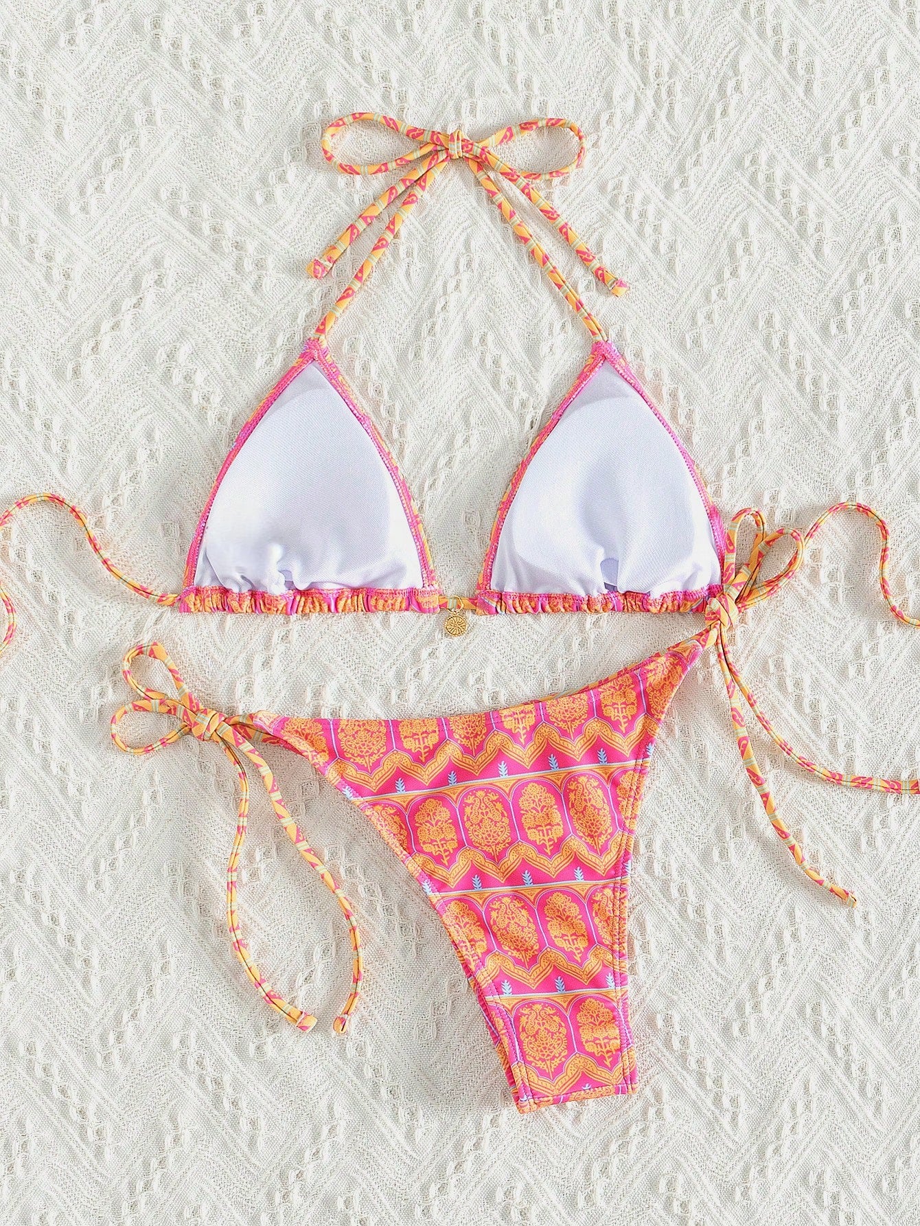 Paisley Print Tie Up Bikini Set