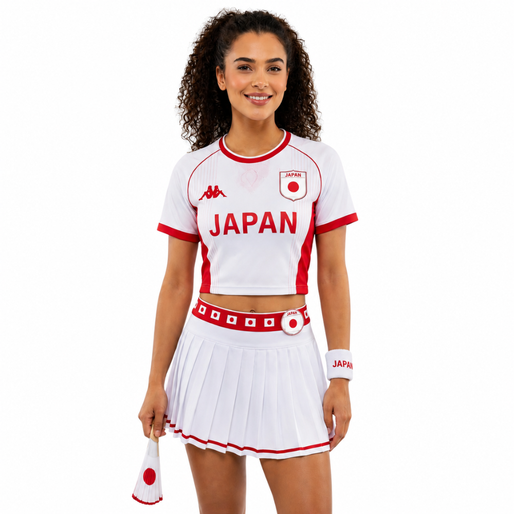FIFA 2026 Japan Football Themed Two Piece Skirt Set For Women
