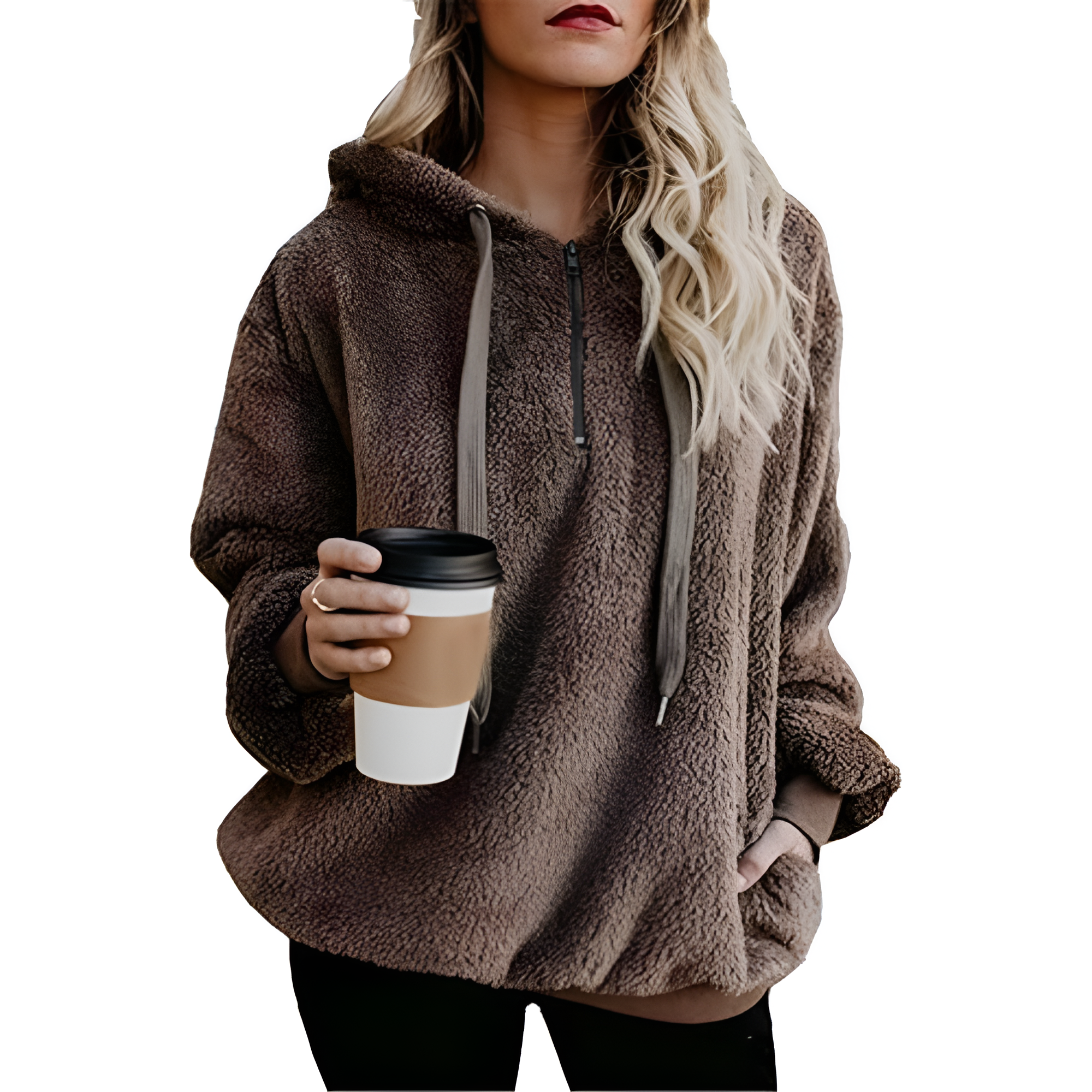 Oversized Long Sleeve Pullover Hoodies With Pocket For Women