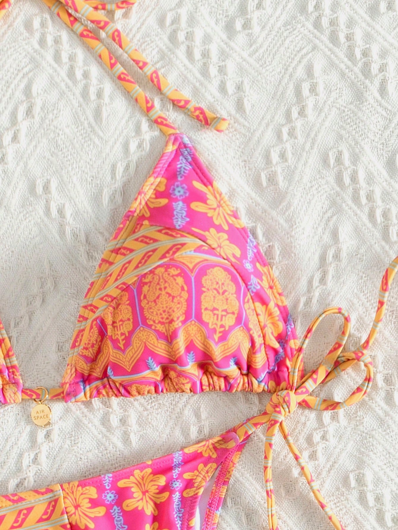 Paisley Print Tie Up Bikini Set