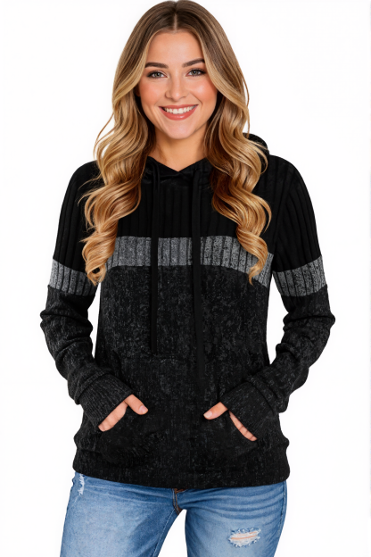 Casual Long Sleeve Pullover Hooded Sweater With Pocket