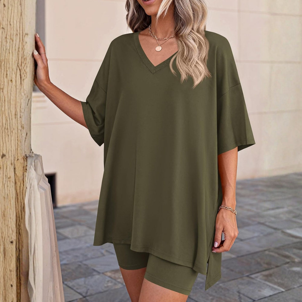 Summer Spring Oversized Lounge Two Piece Set