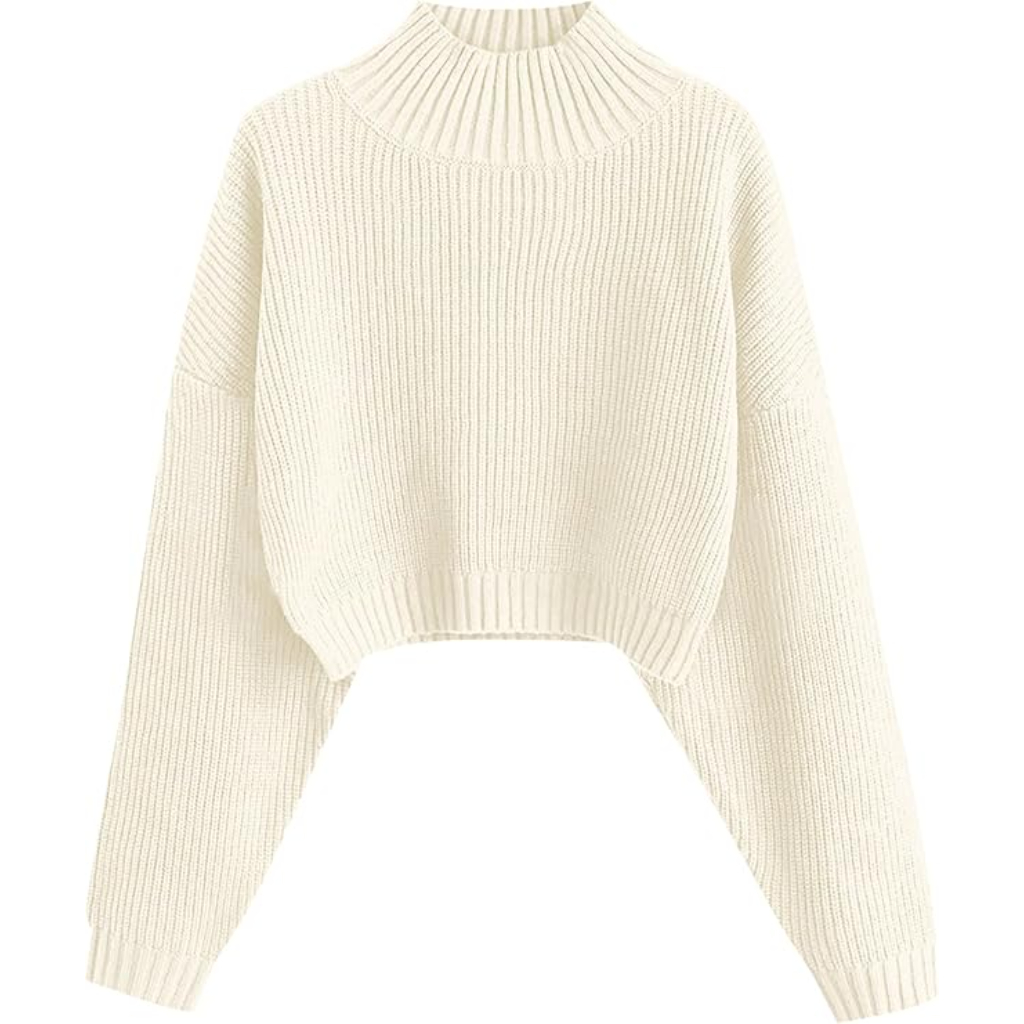 Women Cropped Turtle Sweater