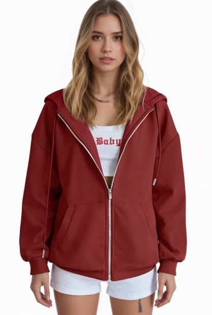 Cropped Zip Up Hoodie Jacket For Casual And Gym Wear