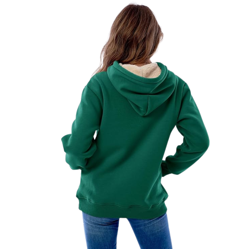 Haellun Womens Casual Winter Warm Fleece Sherpa Lined Pullover Hooded Sweatshirt