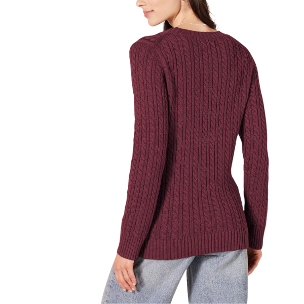 womens Fisherman Cable Crewneck Sweater