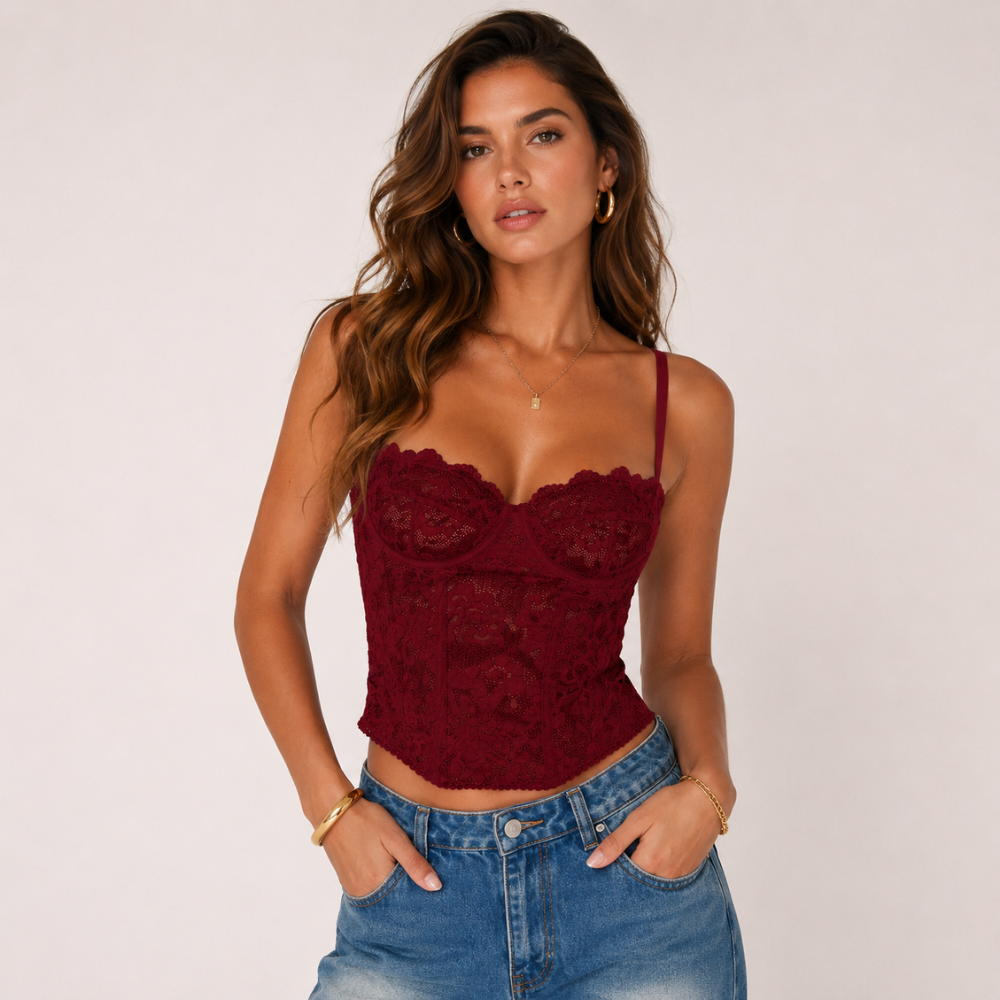 Sheer Lace Camisole Top Party For Women