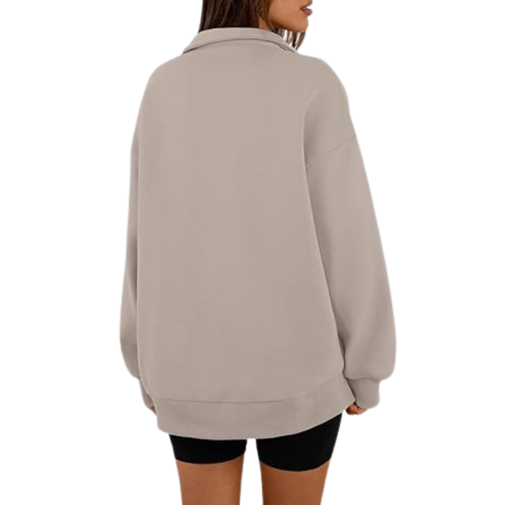 Women's Oversized Half Zip Fleece Sweatshirts
