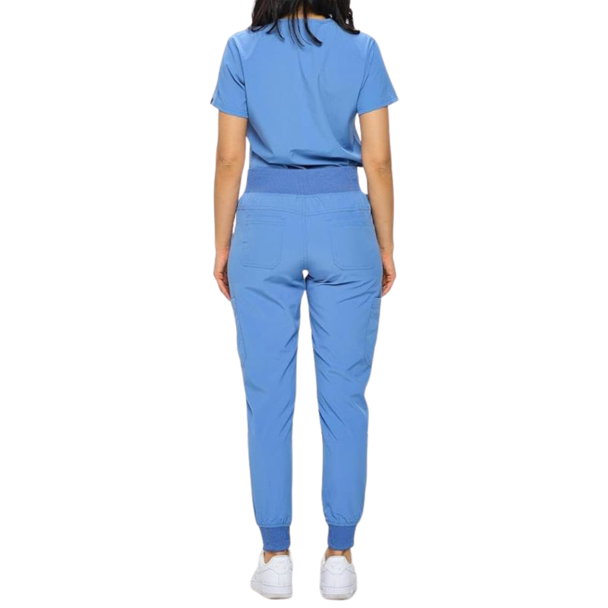 Women Stretchy Jogger Scrub Set With Tuck In Top