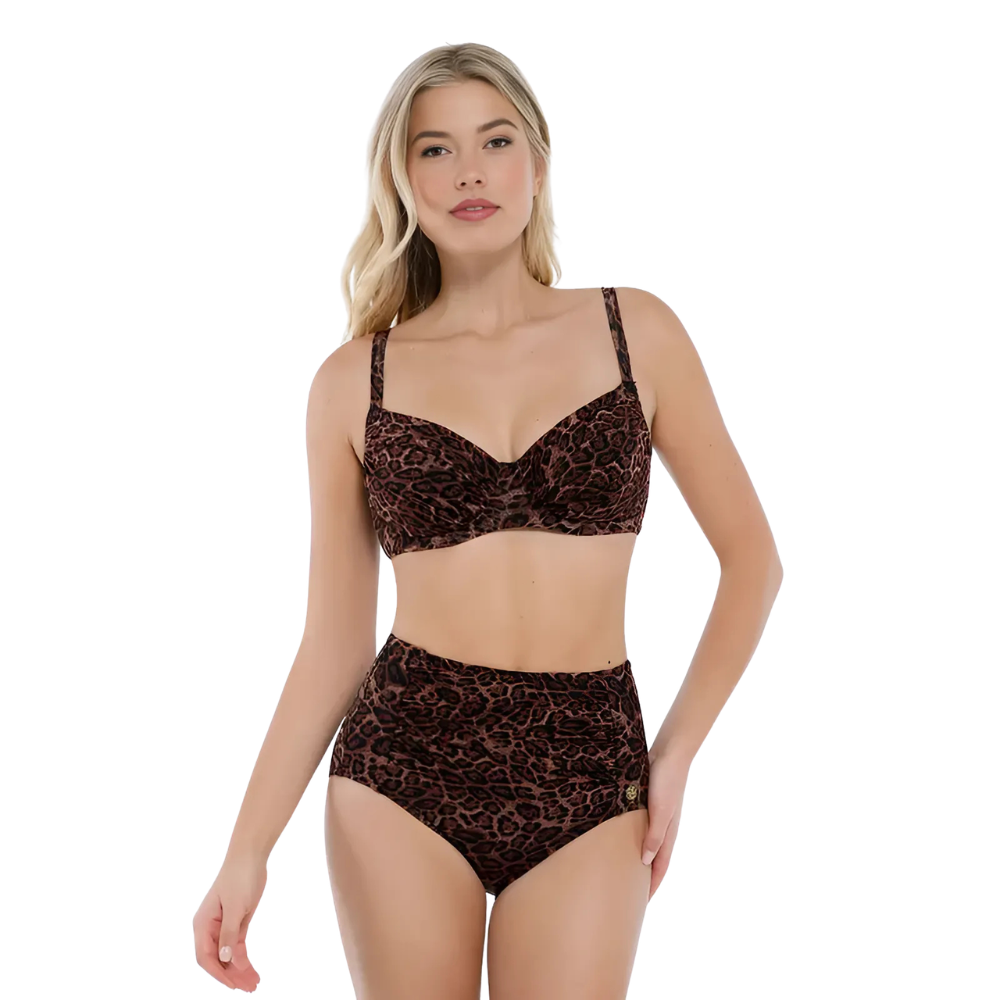 Leopard Print Push Up Bikini Set For Women