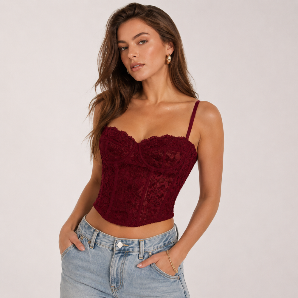 Sheer Lace Camisole Top Party For Women