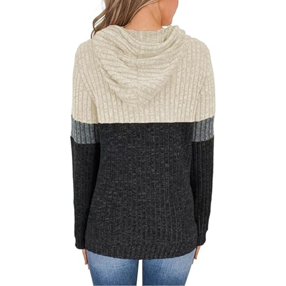 Women’s Color Block Knit Hoodie