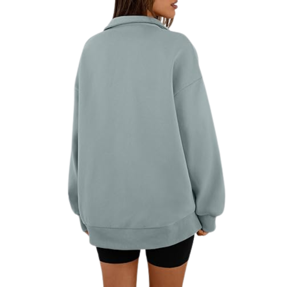 Women's Oversized Half Zip Fleece Sweatshirts